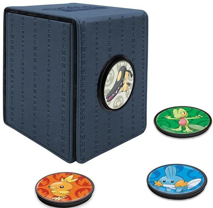 Ultra PRO Alcove Click Deck Box Hoenn Blue Holds 100 Plus Cards Magnetic Card Deck Box