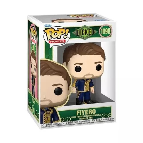 Funko Pop! Movies Wicked Part 1 Set of 4 - Glinda in Nightgown #1699, Fiyero #1698, Glinda in Bubble Gown #1697, and Elphaba #1696 - Collectible Vinyl Figures  Window Display Box