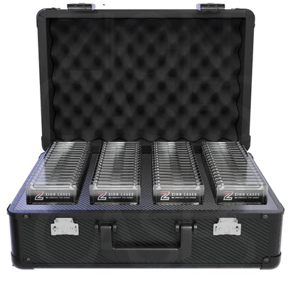 Zion Cases Slab Case XL Carbon Fiber Black – Premium Graded Card Storage Case, Holds Up to 172 Slabs, High-Grade Foam Protection, TSA-Approved Locks, Durable Collector Travel Case (PRE-ORDER)