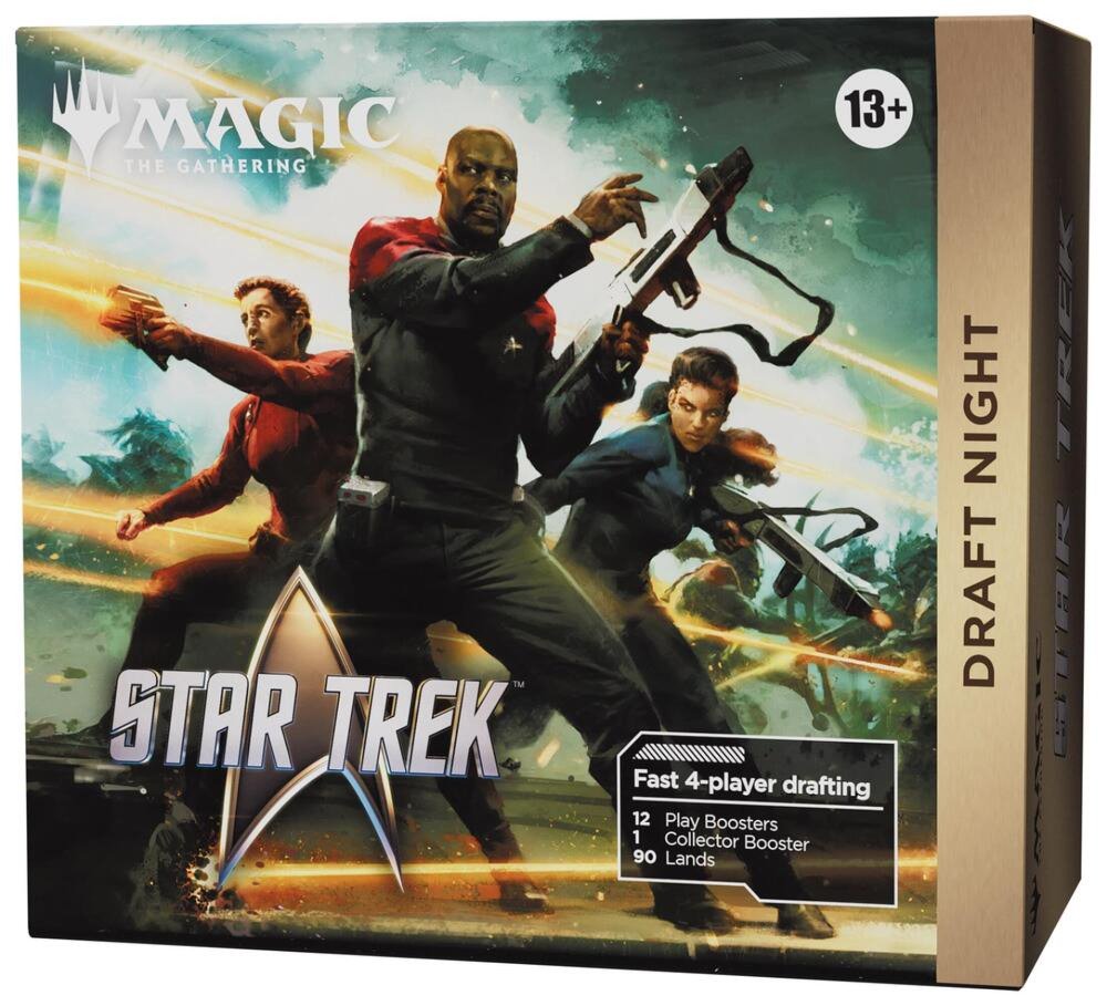 Magic: The Gathering | Star Trek Draft Night – 4-Player Pick-Two Draft Kit with 12 Play Boosters, 1 Collector Booster & 90 Lands – Star Trek Trading Card Game (PREORDER - Release Date November 13, 2026)