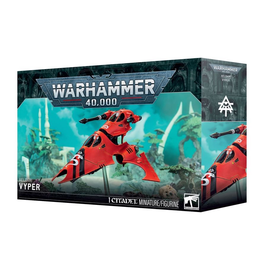 Warhammer 40,000 Aeldari Vyper / Starfang Plastic Model Kit – Customizable Fast Attack Skimmer Vehicle with Weapon Options, Transfer Sheet & Citadel Base