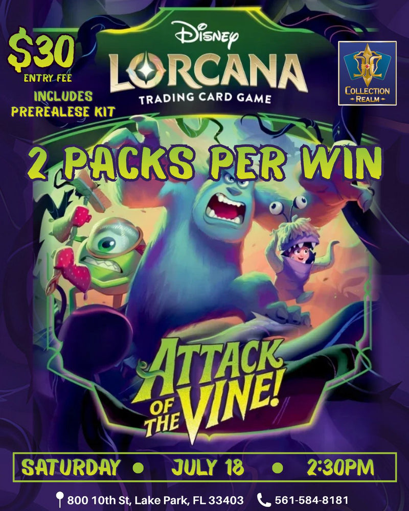 Disney Lorcana TCG Attack of the Vine – July 18, 2026 (Saturday 2:30 PM)