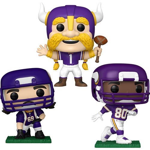 Minnesota Regional Sports Capsule Funko Pop! Football NFL Vikings - Set of 3 (Cris Carter #317, Viktor #319, and Jared Allen #322) Collectible Vinyl Figures