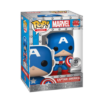 Captain America Funko Pop! Classic Marvel 25th Funniversary Limited Edition - Approx. 4.35" Collectible Bobblehead Figure #06C with Window Display Box