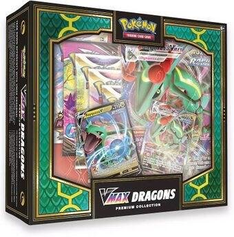 Pokémon TCG: VMAX Dragons Premium Collection – Rayquaza VMAX & Duraludon VMAX Promo Cards + 11 Booster Packs