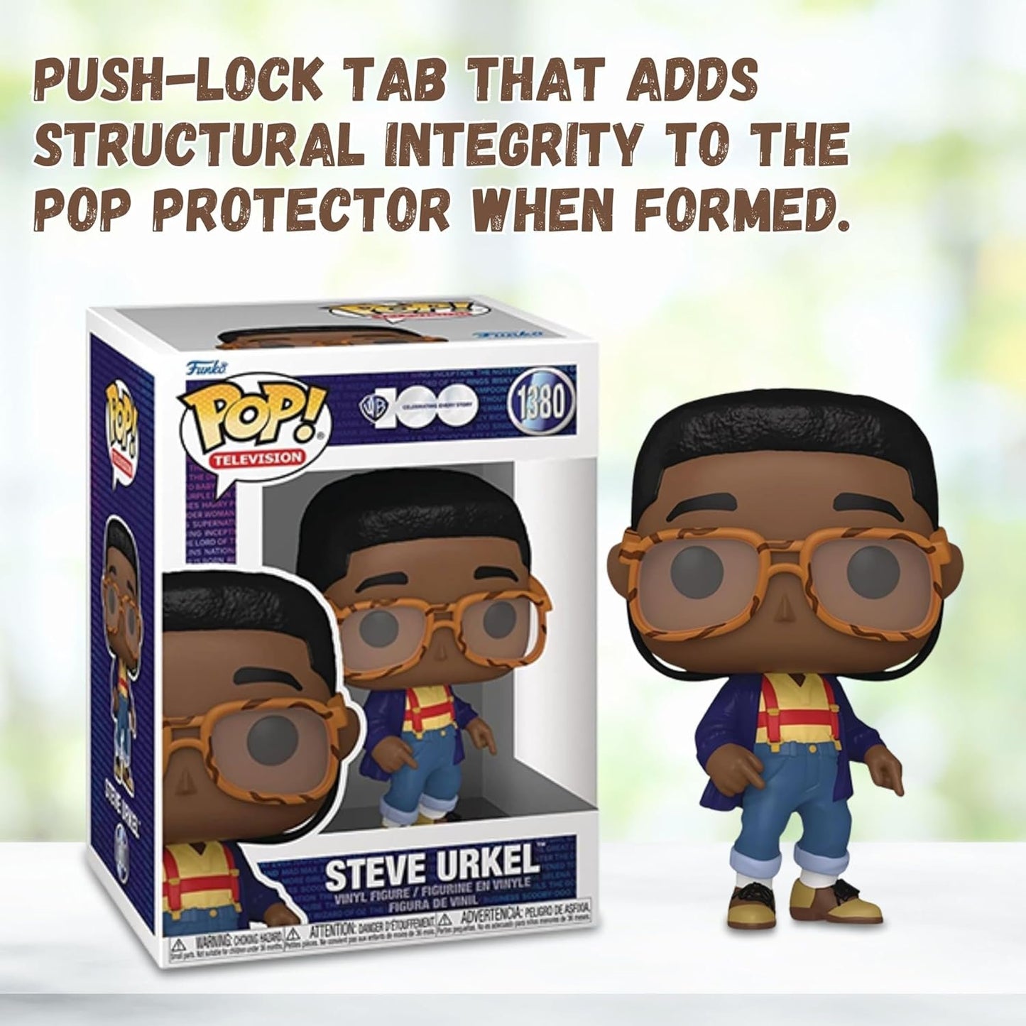 Steve Urkel Funko Pop! WB 100 Vinyl Figure #1380 with Display Box Protector Case