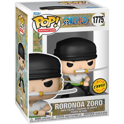 Roronoa Zoro - Two Sword Style Funko Pop! Animation One Piece - 1 in 6: CHANCE OF CHASE - Approx. 4.2" Collectible Vinyl Figure #1775 with Display Box Protector Case