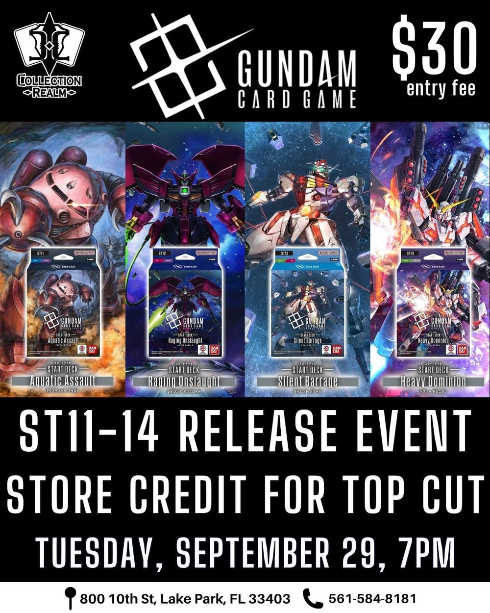 Gundam TCG ST11-14 Release Event – September 29, 2026 (Tuesday 7:00 PM)