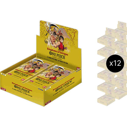 One Piece Card Game OP-04 Kingdoms of Intrigue Booster Box Case | 12 Booster Boxes | English | 24 Packs per Box | Alabasta & Dressrosa Arcs | Trading Card Game Sealed Case