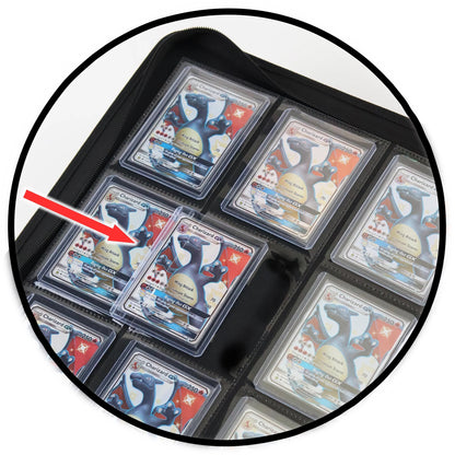 TopDeck Top Loader Binder for 216 Cards, 9 Pocket Side Loading Trading Card Album, Premium PU Leather Binder with Zipper, Acid-Free Non-PVC Pages, Compatible with Standard Toploaders for Sports & TCG Cards (PREORDER - Release Date July 2026)