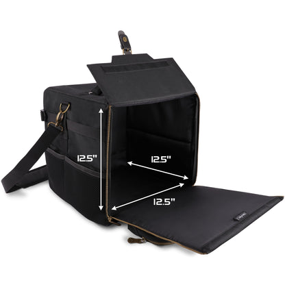 ENHANCE Board Game Shoulder Bag - Reinforced Board Game Storage with Padded Shoulder Strap and Accessories Pockets for Dice, Cards, More - Carrier Protects Tabletop Adventures