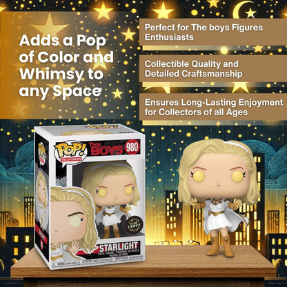 Starlight Funko Pop! Television The Boys - Glow Chase Limited Edition Vinyl Figure #980 with Display Box Protector Case