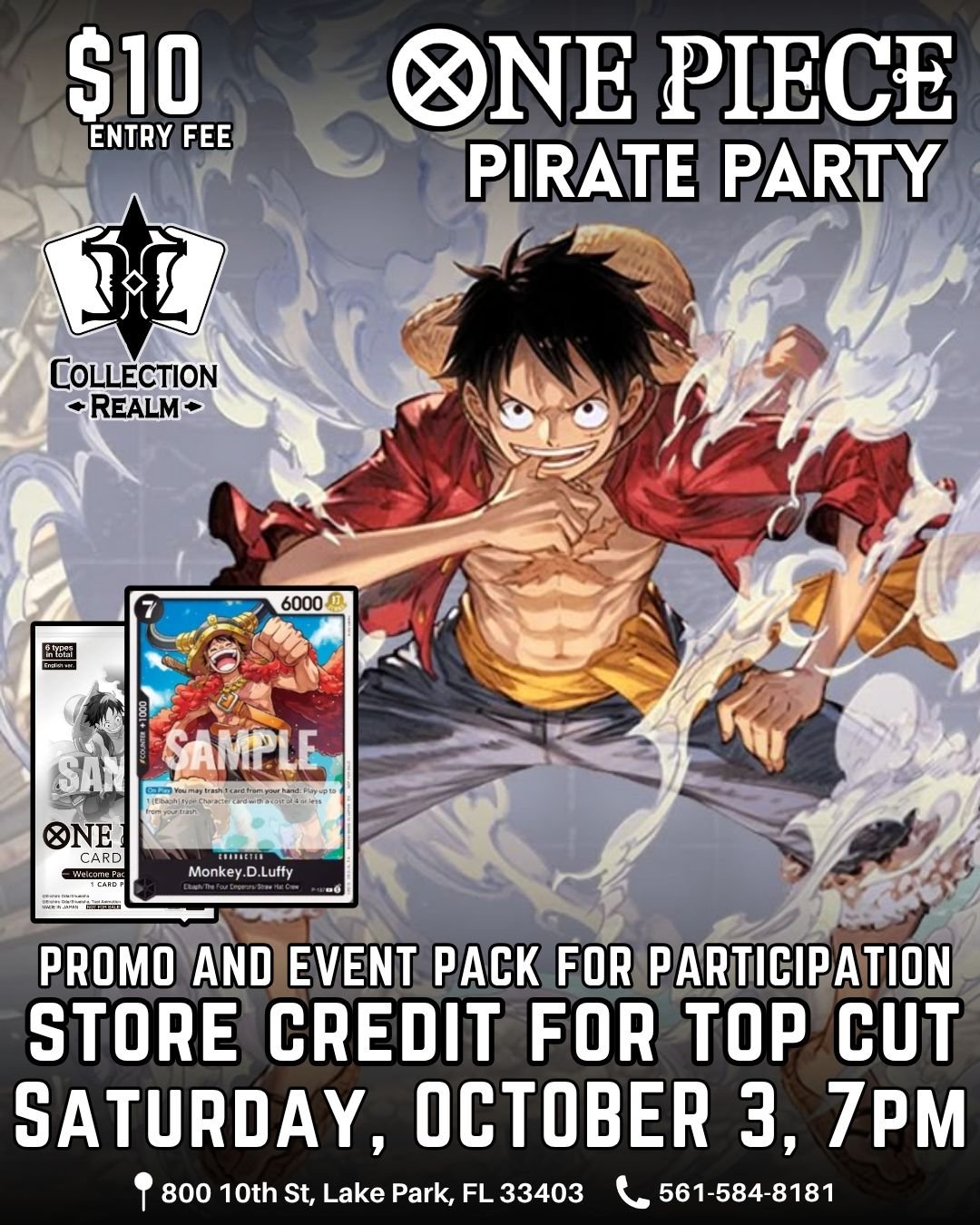 One Piece TCG Pirate Party – October 3, 2026 (Saturday 7:00 PM)