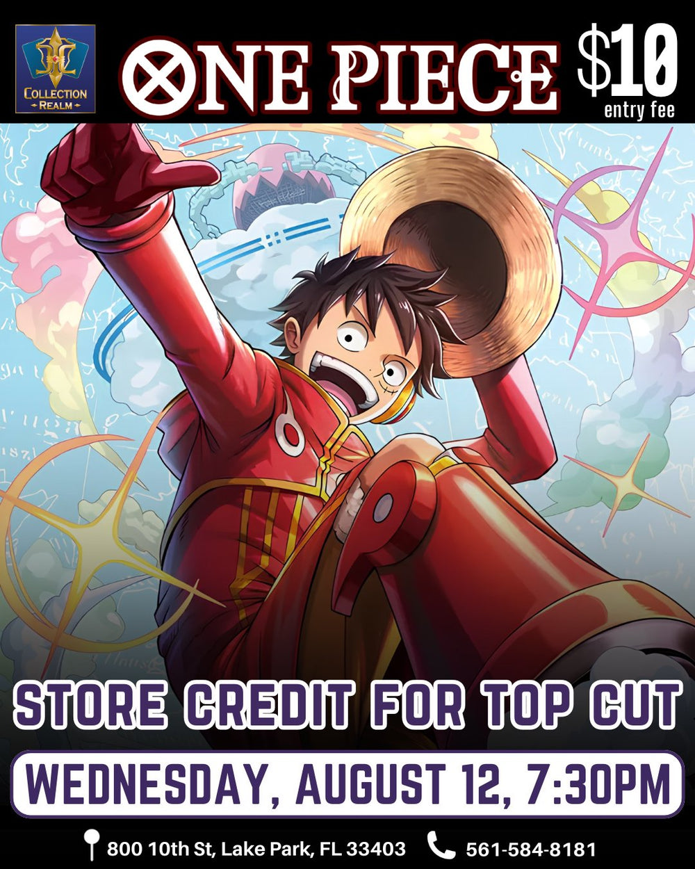 One Piece Card Game Tournament – August 12, 2026 (Wednesday 7:30 PM)