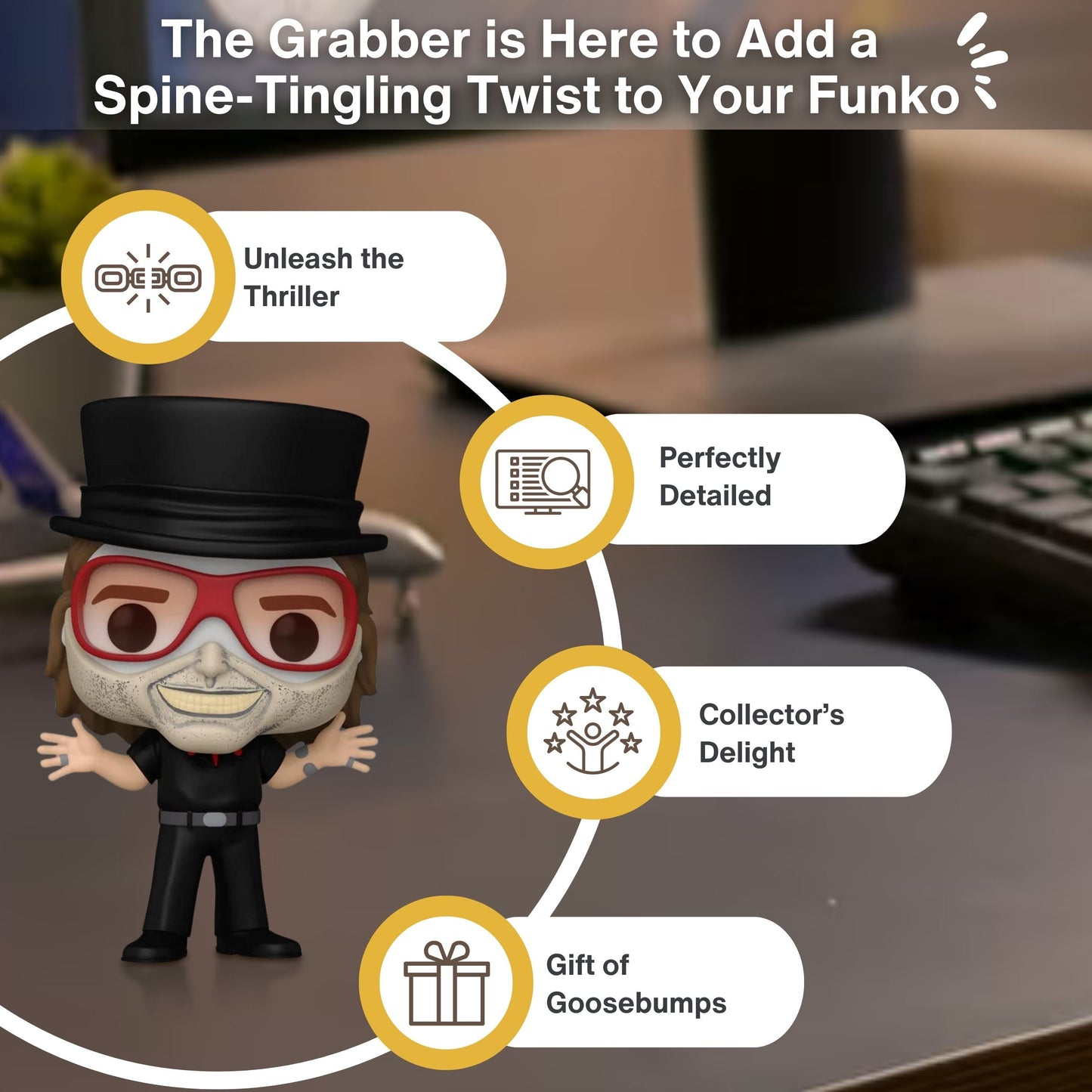 The Grabber Funko Pop! Movies Black Phone The Movie - Approx. 4 1/2" Collectible Vinyl Figure #1488 with Display Box Protector Case