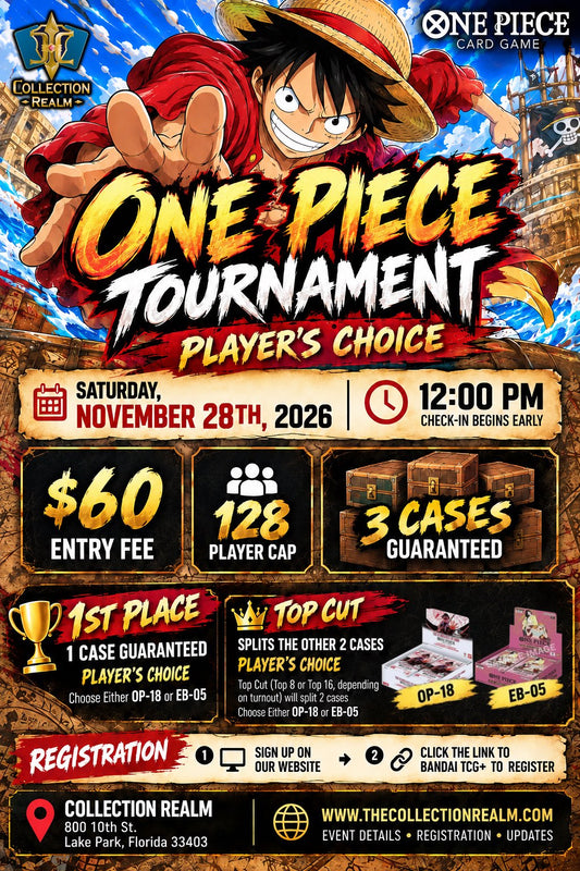 One Piece Card Game – Player’s Choice Tournament – November 28, 2026 (Saturday) 12:00 PM