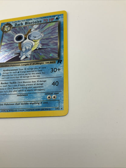 1st Edition Dark Blastoise 3/82 Team Rocket Holo Rare Pokemon Card TCG NM