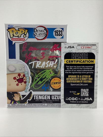 Funko Pop! Demon Slayer -Tengen Uzui CHASE - Signed By Ray Chase *JSA* #1533