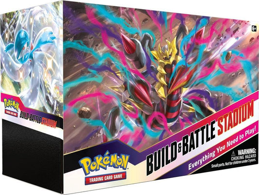 Pokémon TCG Lost Origin Build & Battle Stadium Box with booster packs and accessories