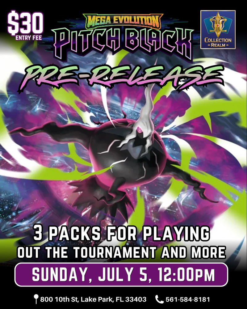 Pokémon TCG Mega Evolution: Pitch Black Pre-Release Event – July 5, 2026 (Sunday 12:00 PM)