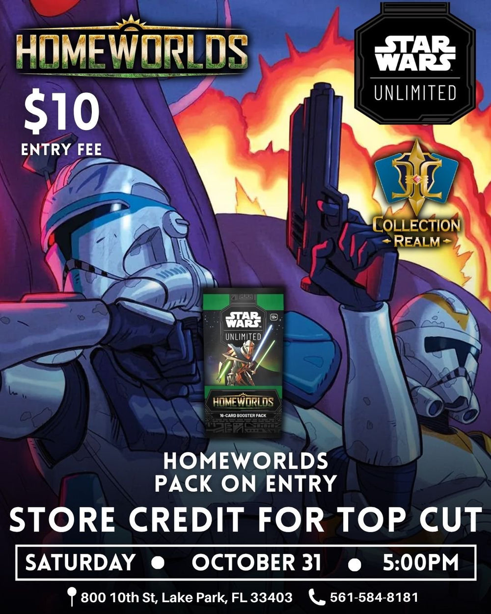 Star Wars: Unlimited – Homeworlds Tournament – October 31 2026 (Saturday) 5:00 PM