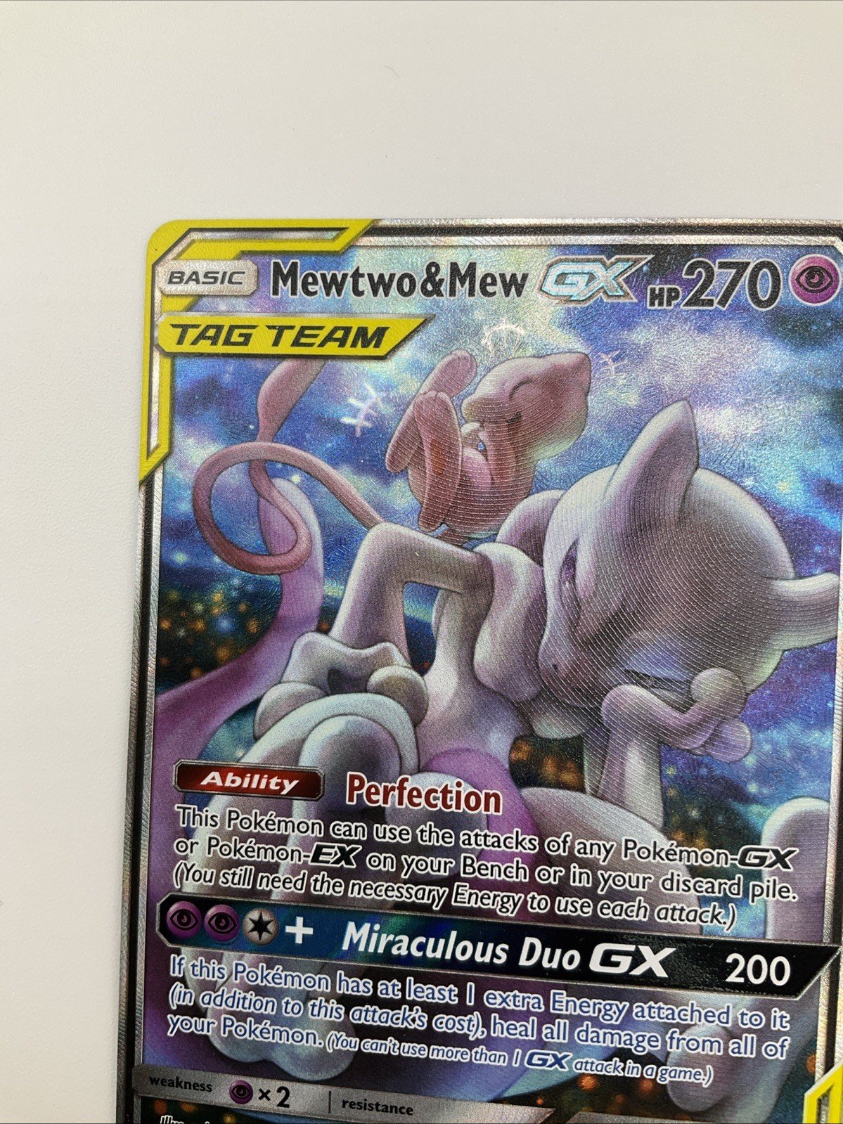 Pokemon Mewtwo and Mew GX SM191 Promo Tag Team 2019 Sun & Moon LP Condition