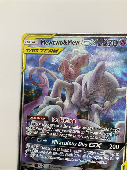 Pokemon Mewtwo and Mew GX SM191 Promo Tag Team 2019 Sun & Moon LP Condition