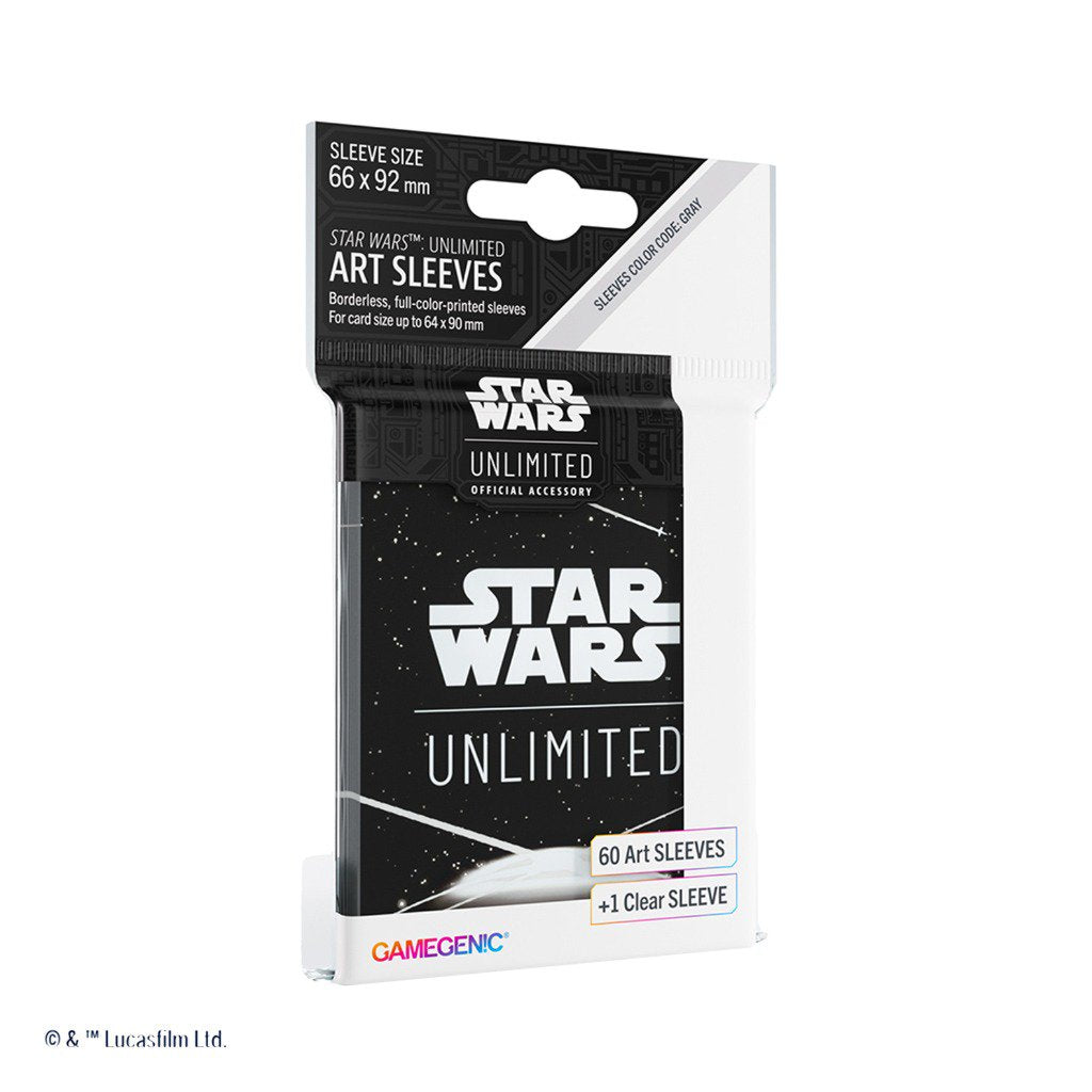 Star Wars Unlimited Art Card Sleeves, Card Back White, 60 Standard Size Sleeves with 1 Clear Leader Sleeve, Durable Printed Card Protectors for TCG and LCG Games