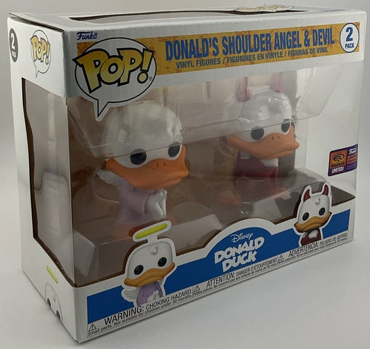 Funko Pop Disney Donald's Shoulder Angel And Devil 2 Pack 2022 WonderCon