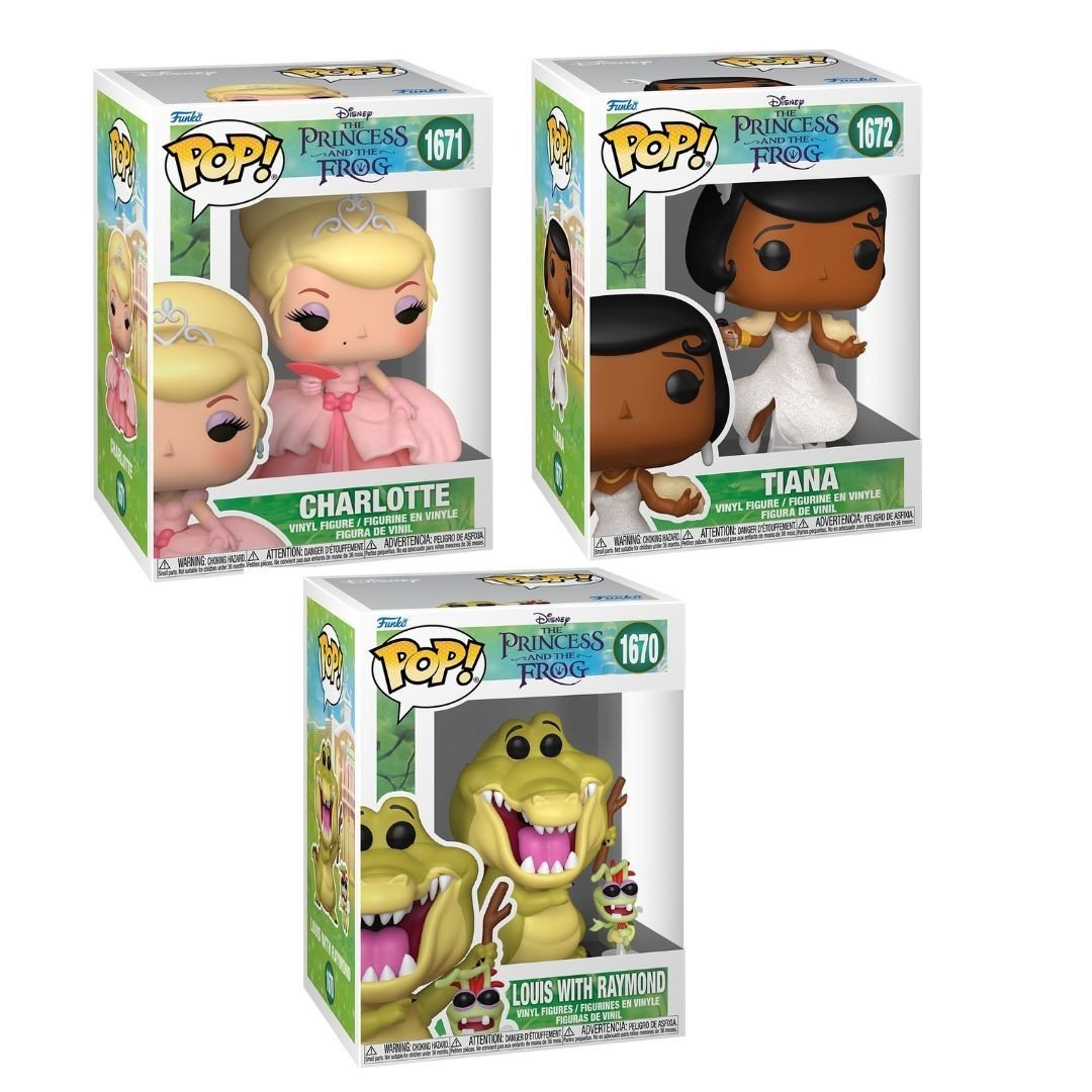 Princess and the Frog Wave 2 Funko Pop! Set of 3 (Charlotte #1671, Louis with Raymond #1670, and Tiana #1672) Collectible Vinyl Figures - Estimated Arrival: Jan. 2026 (PRE-SALE)