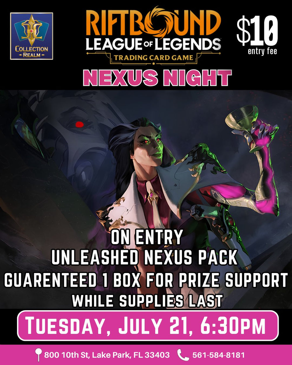 Riftbound League of Legends TCG Nexus Night Tournament – July 21, 2026 (Tuesday 6:30 PM)