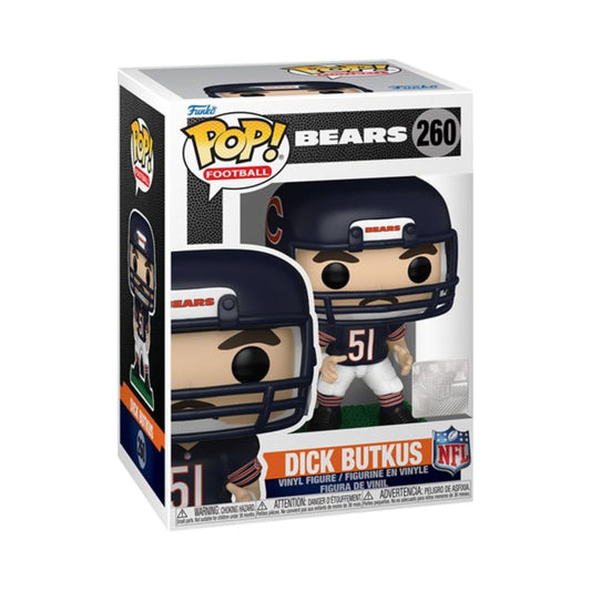 Dick Butkus Funko Pop! Football NFL Bears - Approx. 3 3/4" Collectible Vinyl Figure #260 with Display Box Protector Case