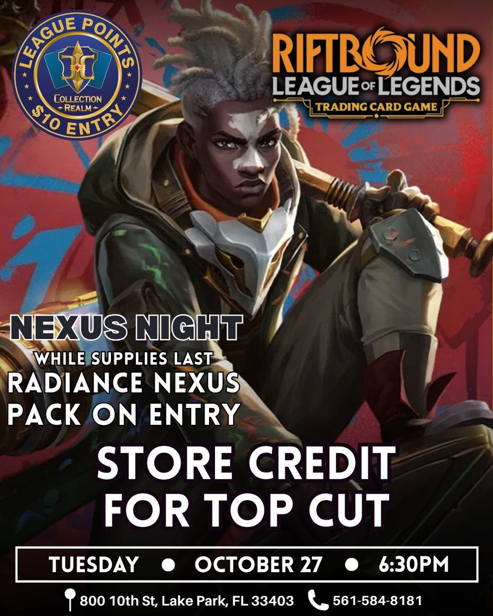 Riftbound – Nexus Night League Points Event – October 27 2026 (Tuesday) 6:30 PM