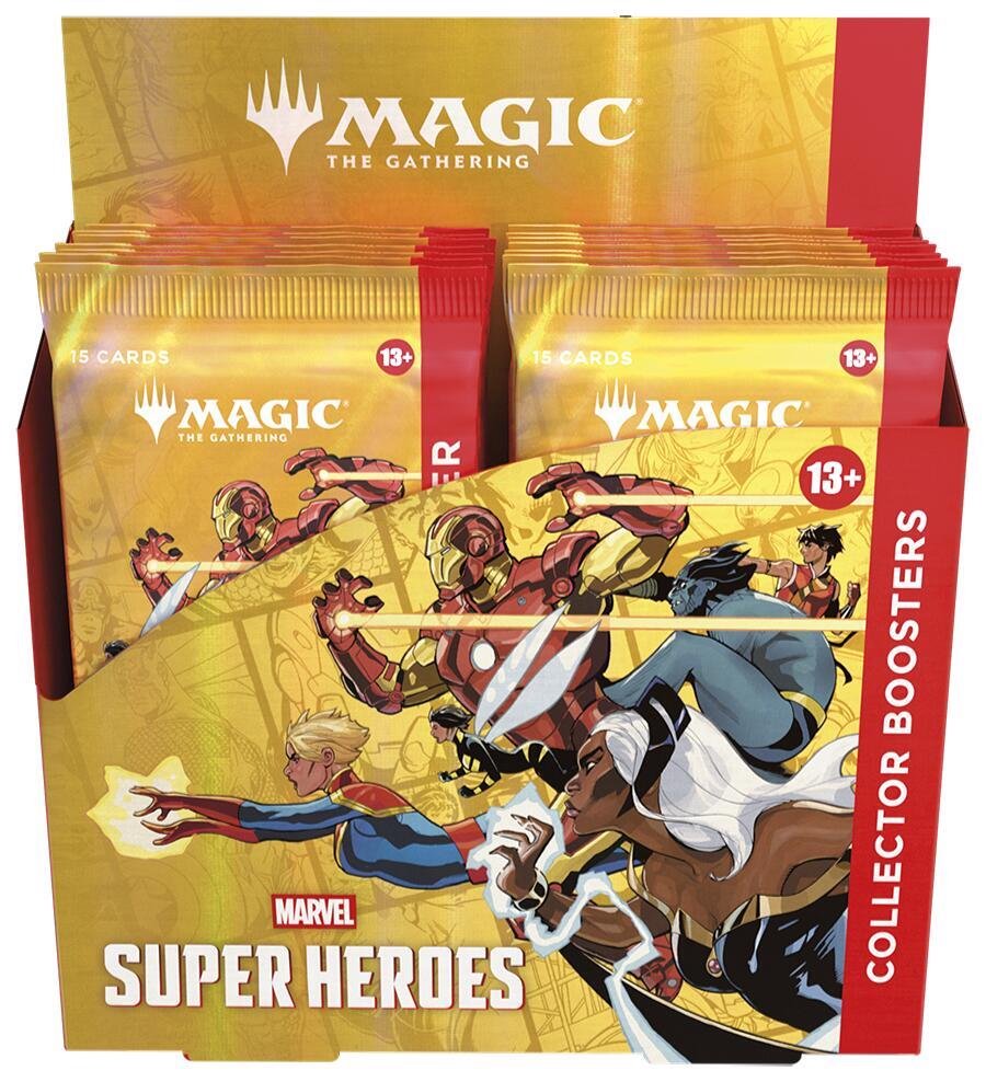 Magic: The Gathering Marvel Super Heroes Collector Booster Box – 12 Packs (15 Cards Each), Premium Foils, Extended Art, Exclusive Treatments (PRE-ORDER JUNE)