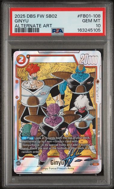 DragonBall DBS FW Ginyu Alt PSA 10 5105 Graded Collectible Card