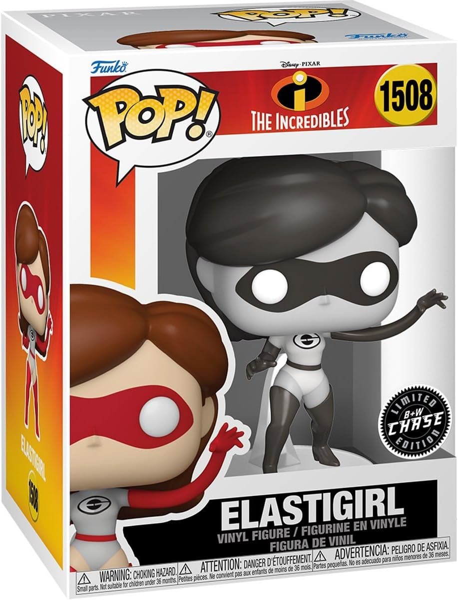 Elastigirl Funko Pop! The Incredibles 20th Anniversary - Approx. 4" Collectible B+W Chase Limited Edition Vinyl Figure #1508 with Display Box Protector Case