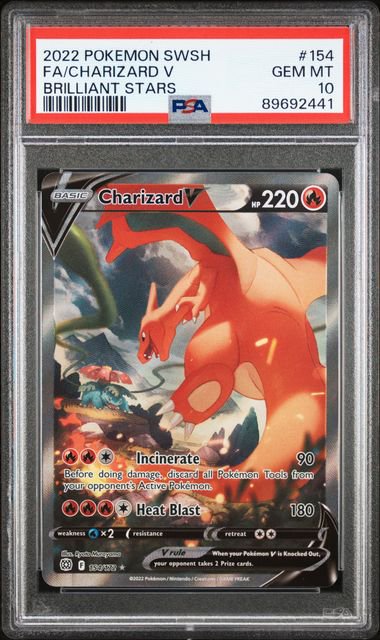 Pokemon Charizard V SWSH FA PSA 10 2441 Gem Mint Trading Card
