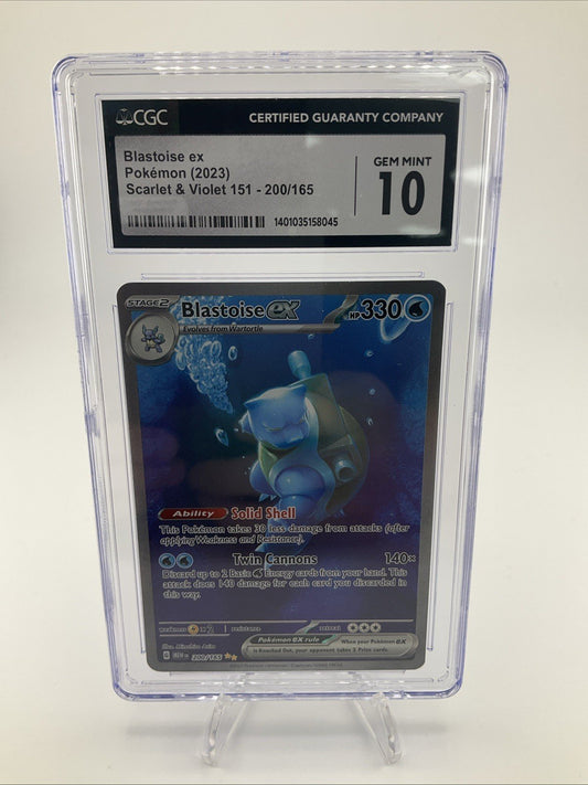 CGC 10 GEM MINT Blastoise ex 2023 Scarlet & Violet 151 200/165 SIR Pokemon Card