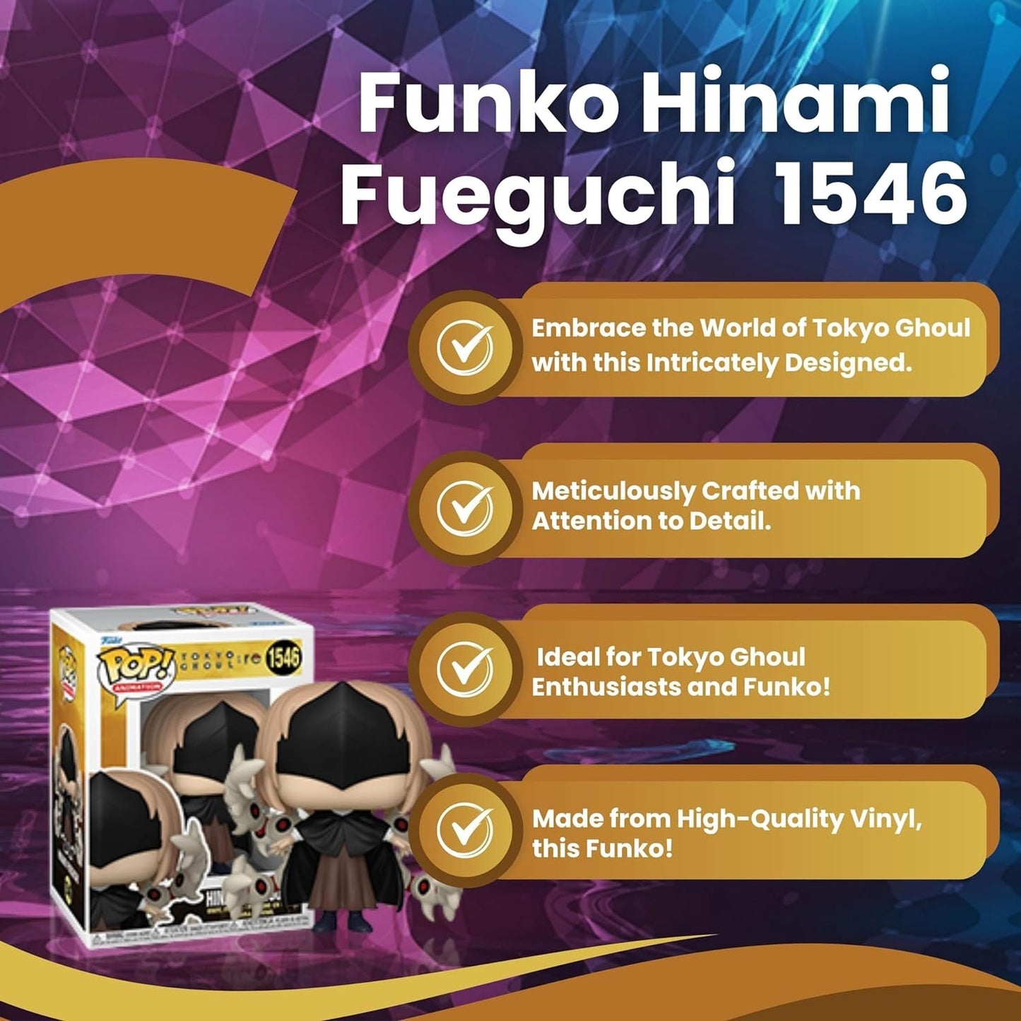 Hinami Fueguchi Funko Pop! Animation Tokyo Ghoul: re - Vinyl Figure #1546 with Display Box Protector Case