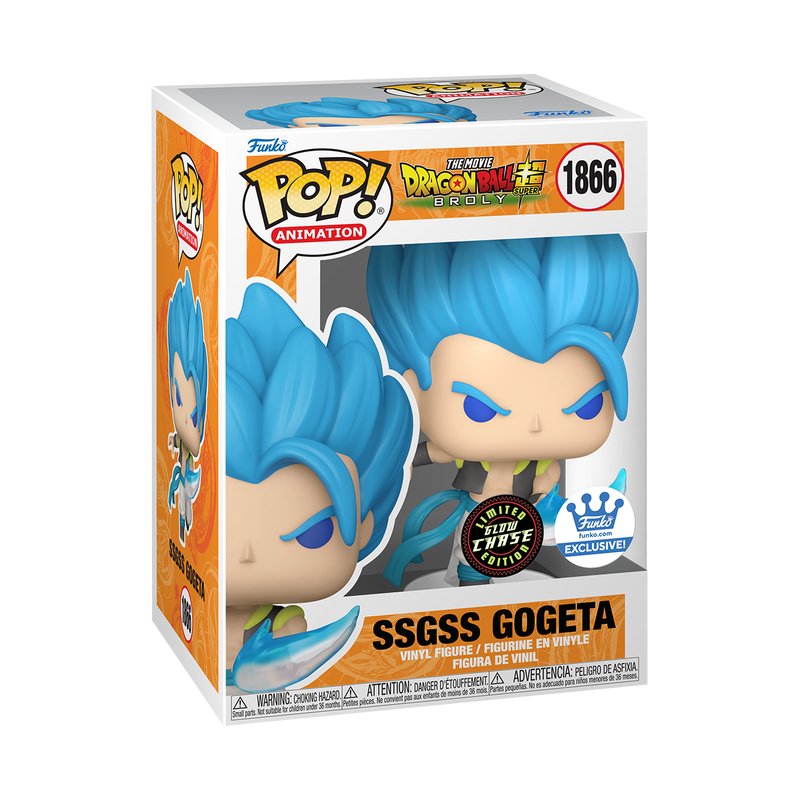 SSGSS Gogeta #1866 Funko Pop! Animation Dragon Ball Super: Broly - Set of 2 (Chase and Common) Exclusive Collectible Vinyl Figures