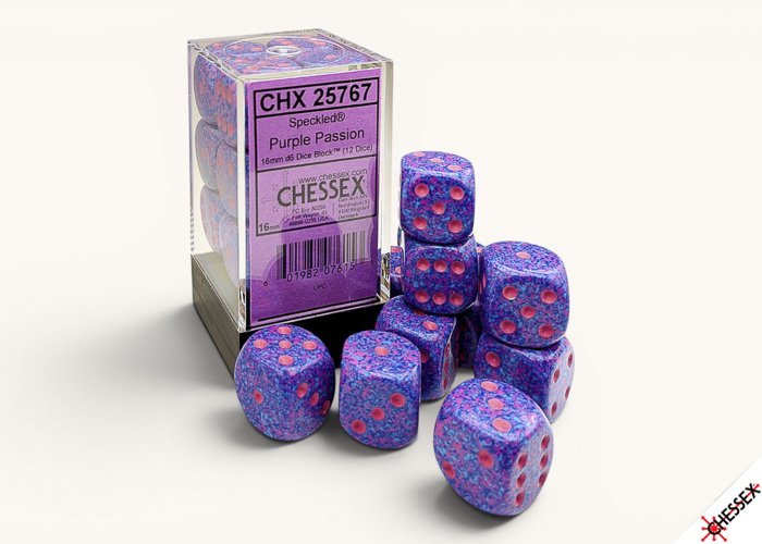 Chessex Purple Passion 16mm - 12 Dice