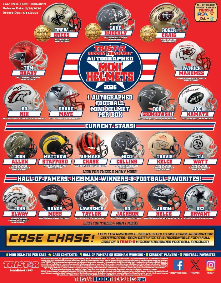 2026 Hidden Treasures Autographed Mini Helmets PREORDER - Release Date May 29