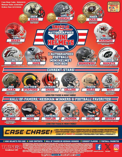 2026 Hidden Treasures Autographed Mini Helmets PREORDER - Release Date May 29