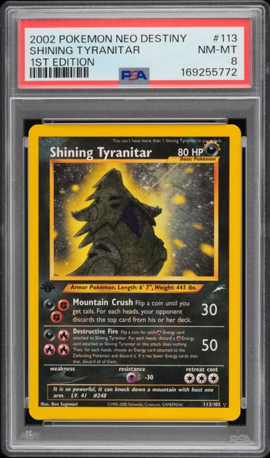 Pokemon Shining Tyranitar 1st PSA 8 5772