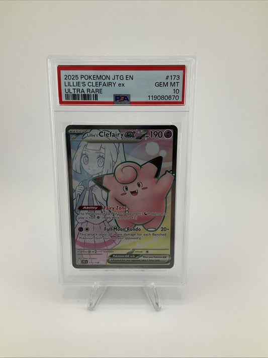 2025 POKEMON JTG EN-JOURNEY TOGETHER ULTRA RARE #173 LILLIE'S CLEFAIRY EX PSA 10