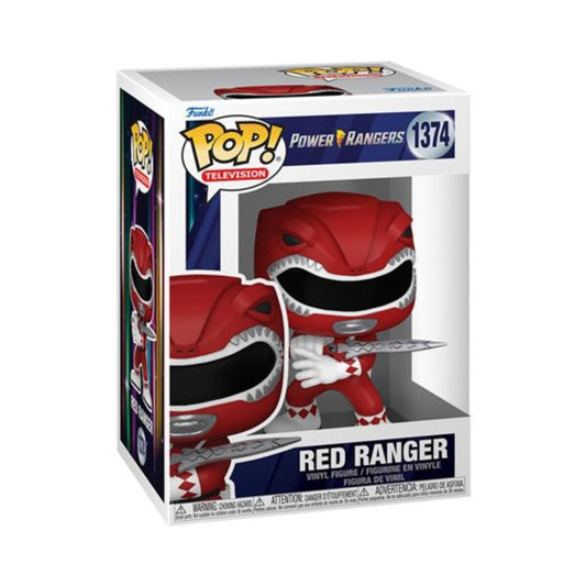 Red Ranger Funko Pop! Television Power Rangers - Vinyl Figure #1374 with Display Box Protector Case