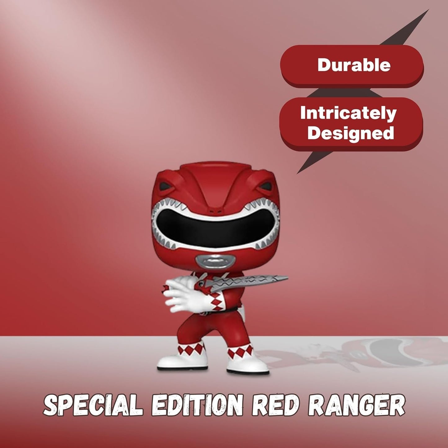 Red Ranger Funko Pop! Television Power Rangers - Vinyl Figure #1374 with Display Box Protector Case