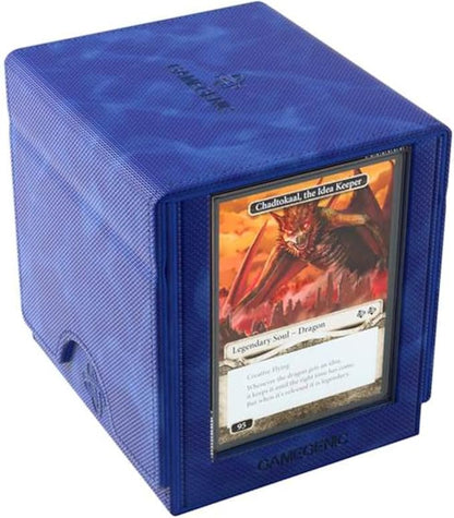 GameGenic Sidekick Pro XL Deck Box 100 Plus Cards Blue Trading Card Storage Case