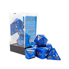 Chessex Dice Brush Polyhedral 7 Die Set Wavebreak Gold RPG Dice Set Tabletop Game