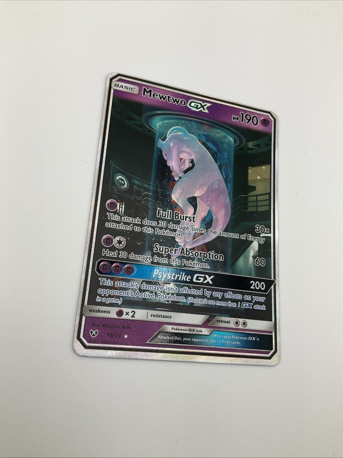Pokémon TCG Mewtwo GX 78/73 Shining Legends Holo Rare Mewtube LP/NM Holo Secret Rare